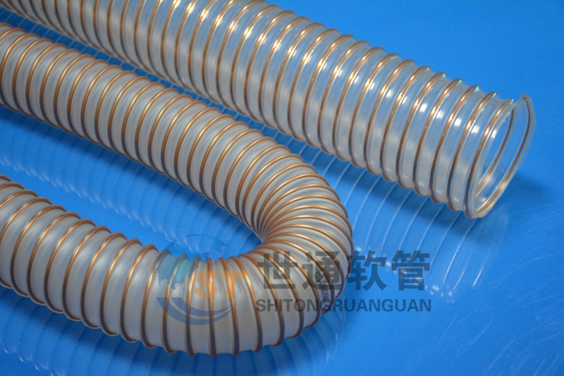 PU 鋼絲軟管，PU鋼絲管，PU聚氨酯鋼絲波紋管，耐磨工業(yè)吸塵通風(fēng)軟管 