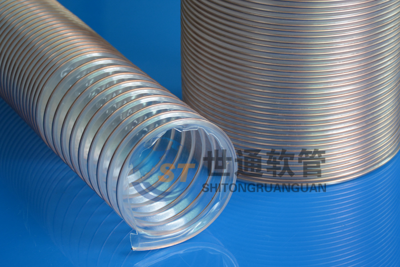 PU 鋼絲軟管，PU鋼絲管，PU聚氨酯鋼絲波紋管，耐磨工業(yè)吸塵通風(fēng)軟管 